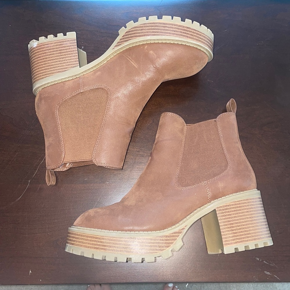 Brown suede boots